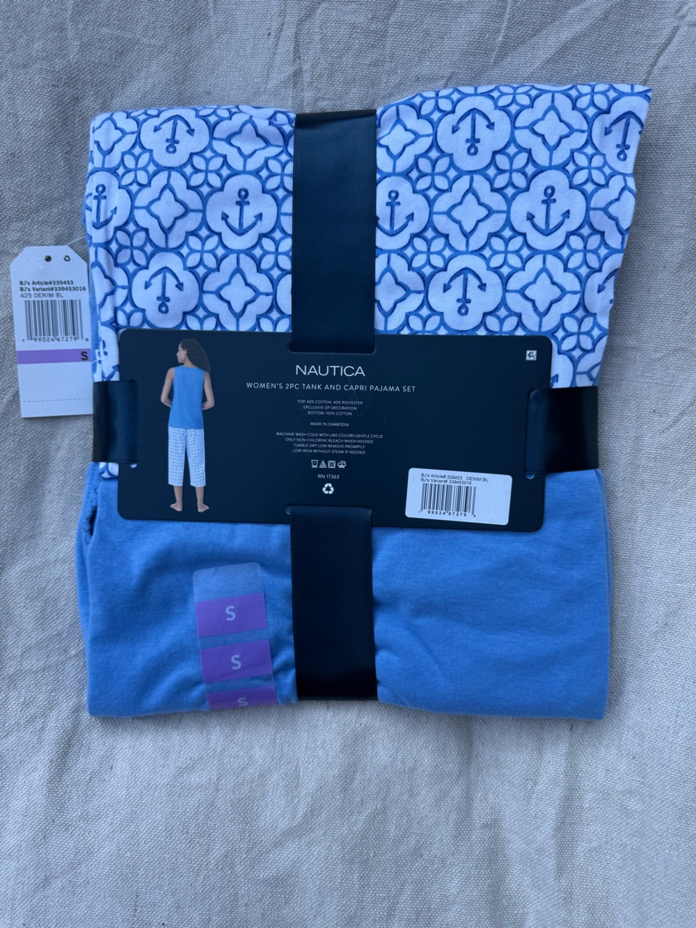 Nautica Blue Tank & Anchor-Print Capri Pajama Set